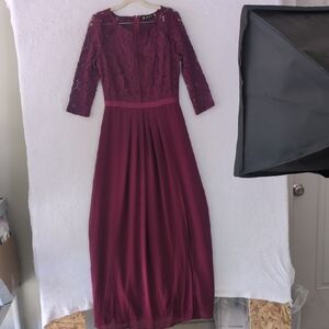 MIUSOL Women's Purple Lace Formal Evening Bridesmaid Maxi Dress Size M